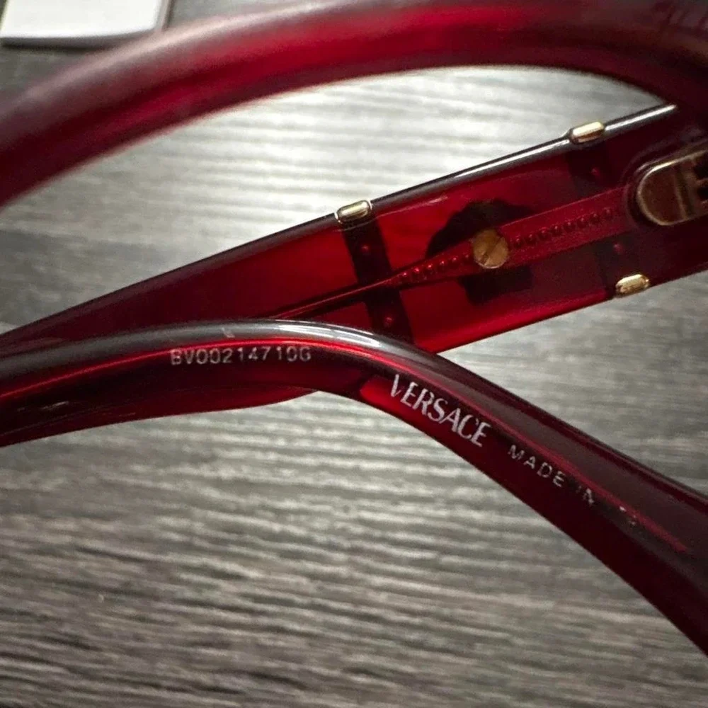 Versace Women's Transparent Red Eyeglasses 53-7-140 frames Model VE3351-D 5430